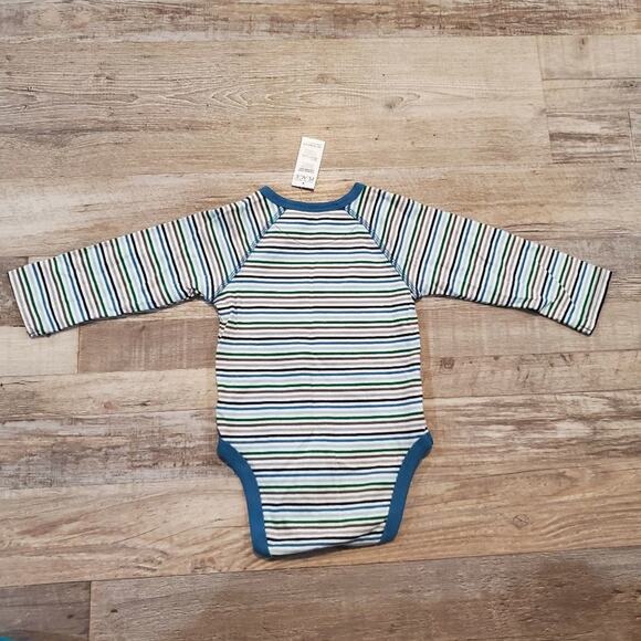 Place 12 month long sleeve striped onesie - Picture 3 of 5